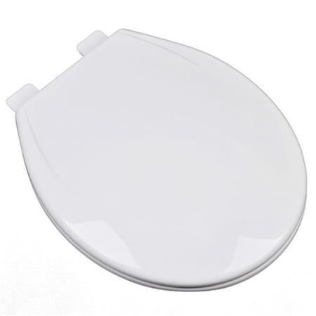 Plumbing Technologies Plumbing Technologies 2F1R6-04 Slow Close Plastic Round Front Contemporary Design Toilet Seat; Cotton White 2F1R6-04